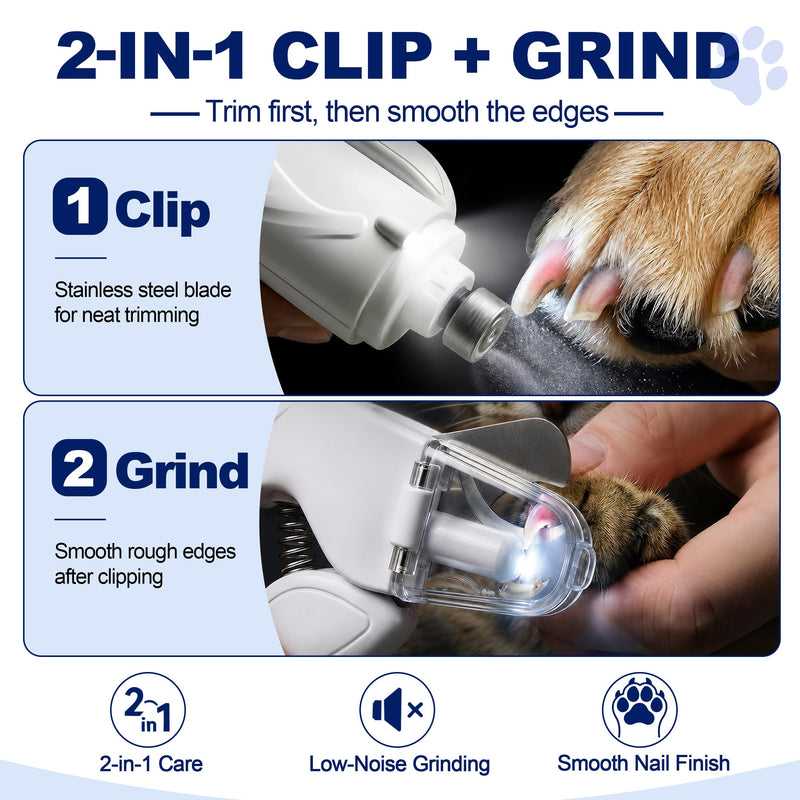 2-in-1 Electric Pet Nail Grinder & Clipper