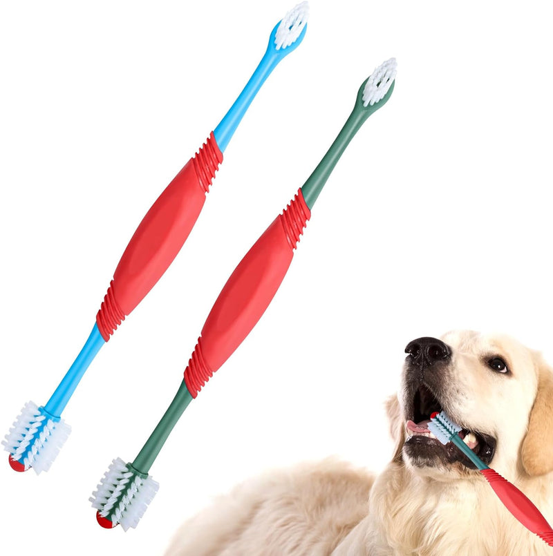 360-Degree Dual Head Dog Toothbrush Kit