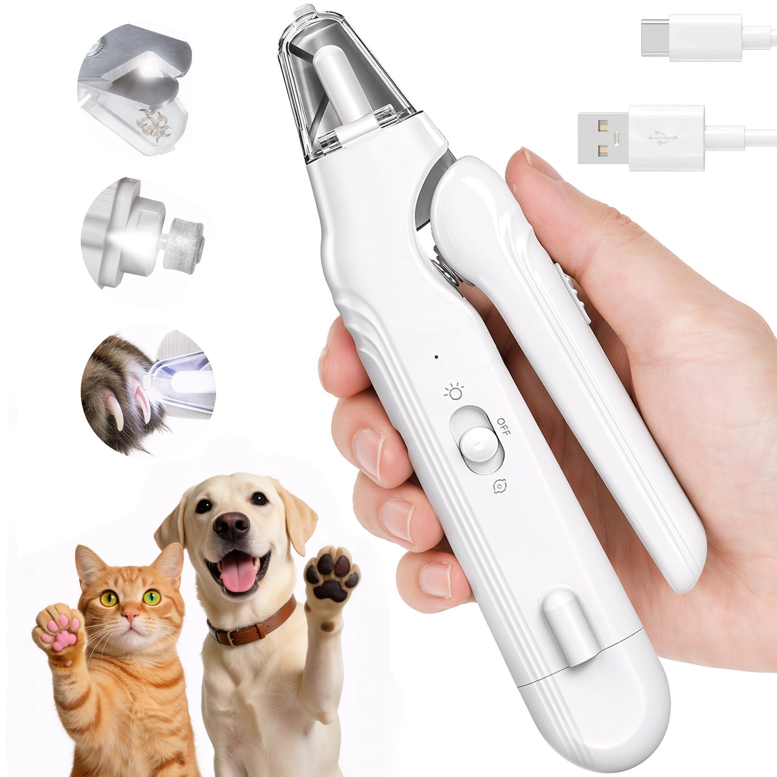 2-in-1 Electric Pet Nail Grinder & Clipper